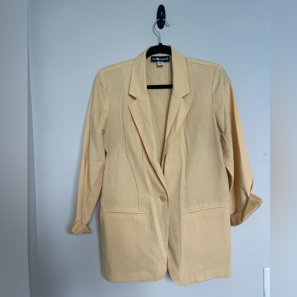 Vintage Sag Harbor pale yellow blazer sz 10